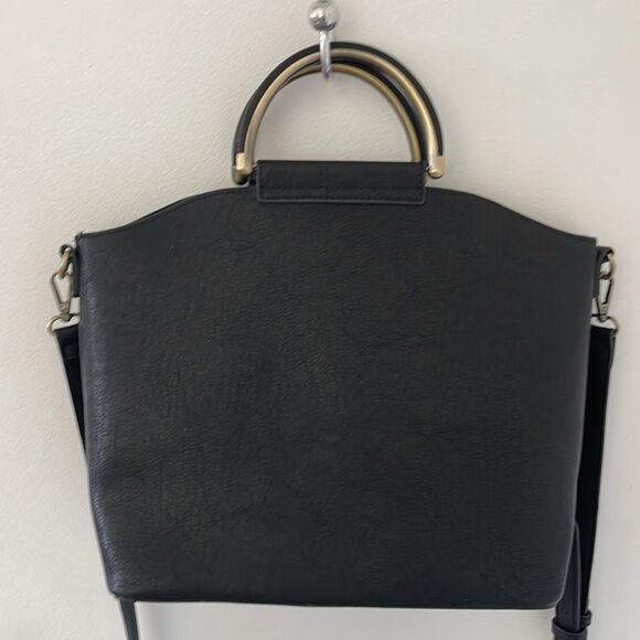 Antik Kraft Womens Black Vegan-Leather Crossbody Handbag - Picture 5 of 13